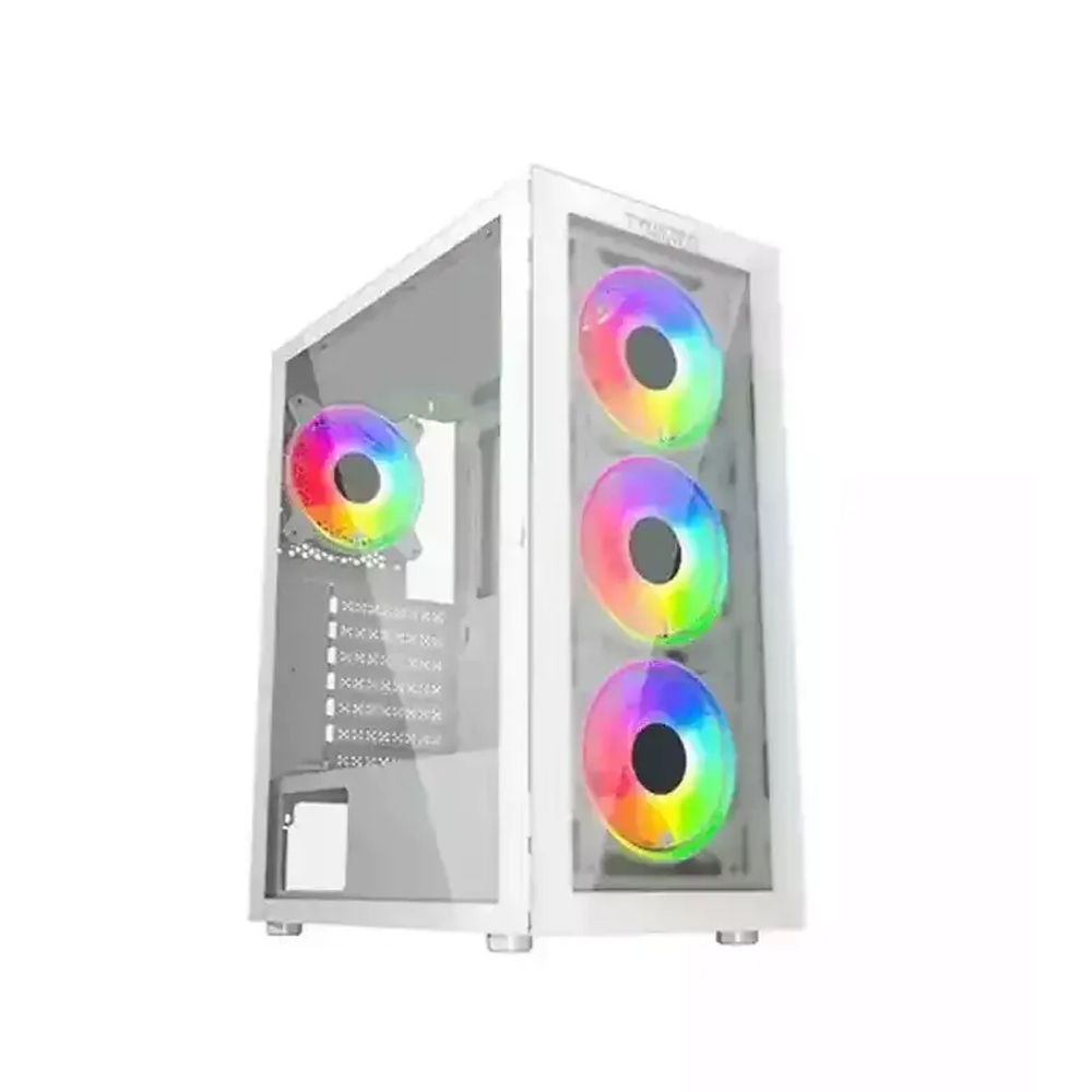 TWISTED MINDS MANIC SHOOTER-3 MID TOWER GAMING CASE - WHITE