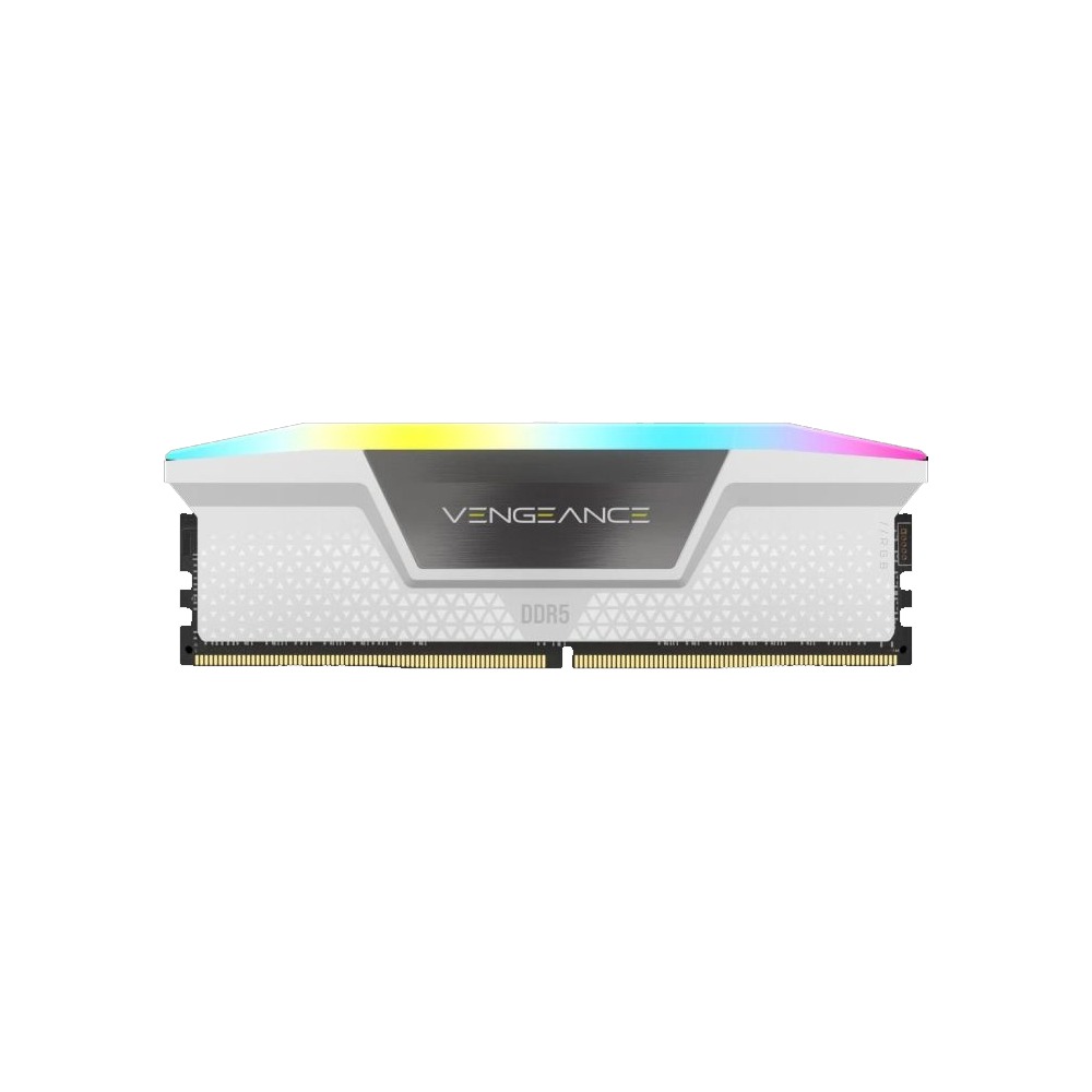 CORSAIR VENGEANCE RGB DDR5 64GB (2X32GB) DDR5 6000 (PC5-48000) C40 1.35V INTEL XMP MEMORY - WHITE