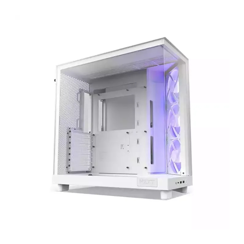 NZXT H6 FLOW RGB COMPACT DUAL-CHAMBER ATX MID TOWER CASE - WHITE
