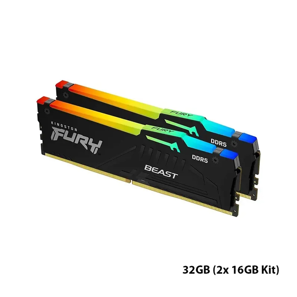 PC. KINGSTON 16GB 5600MT/S DDR5 CL36 DIMM (KIT OF 2) FURY BEAST RGB