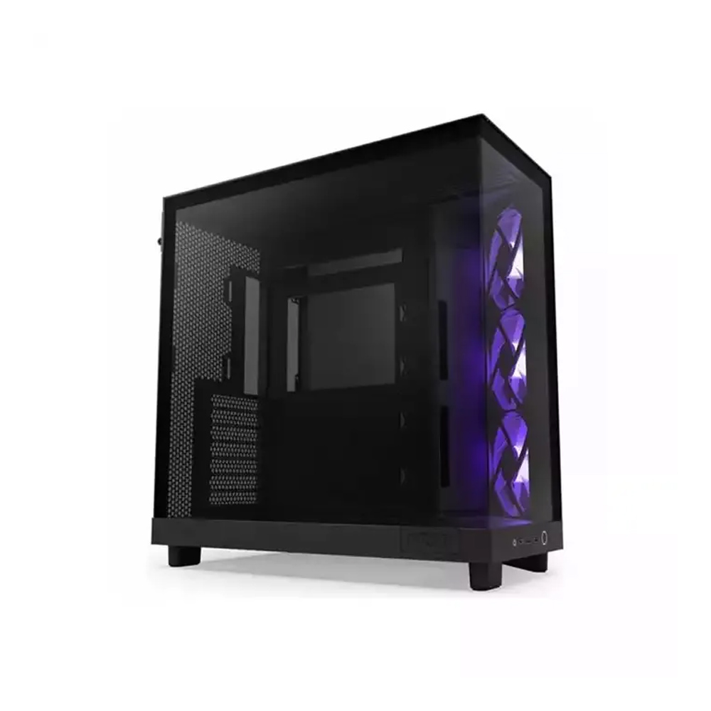 NZXT H6 FLOW RGB (2023) COMPACT DUAL-CHAMBER ATX CASE WITH RGB FANS - BLACK