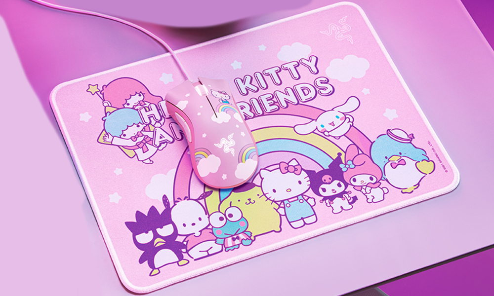 Razer DeathAdder Essential + Goliathus Mouse Mat Bundle Hello Kitty